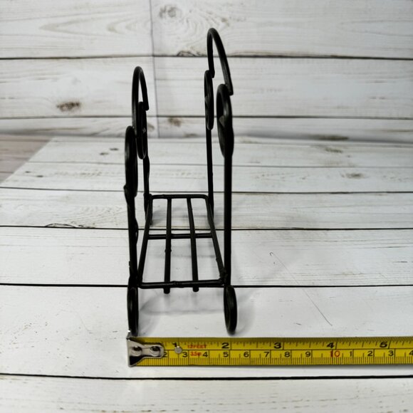 Vintage Black Metal Kitchen Dining Napkin Holder With Leaf Design Home Decor - Picture 5 of 5